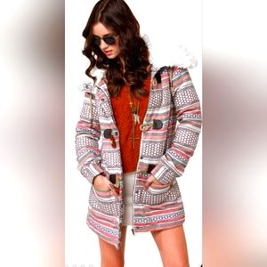 ROXY CHESTNUT WAY PRINT JUNIOR'S COAT NWOT SIZE LARGE